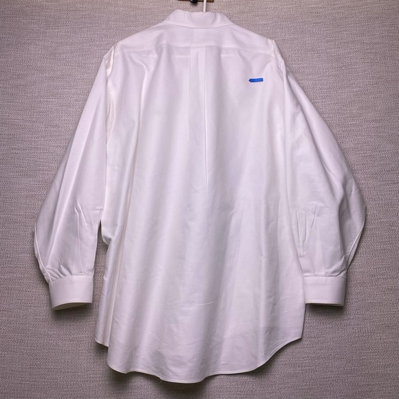 Ralph Lauren Shirt 17.5 45 Mens L/S OCBD Yarmouth White Flesh Pony **FLAWS** - Picture 3 of 7